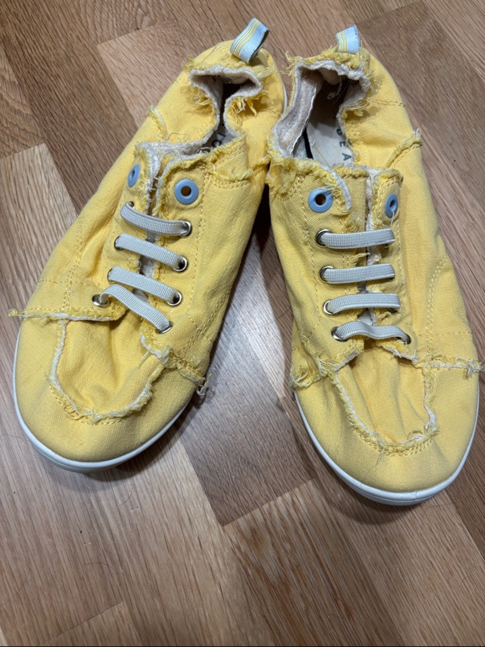 Vionic Yellow Frayed Canvas Slip-On Sneakers